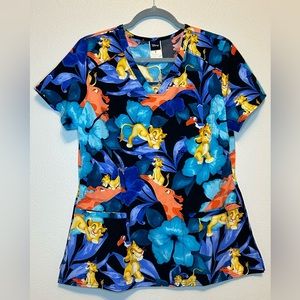 Disney-Lion King’s Simba/floral Scrub Shirt